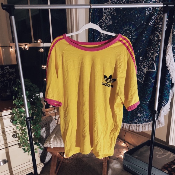 adidas Tops - yellow oversized adidas tee